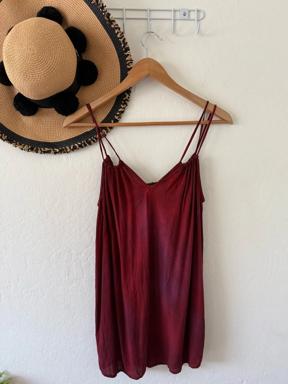Acacia Swimwear Red Tie Dye Strappy Tank Top Cami XS Beachy Vacation - Picture 8 of 15